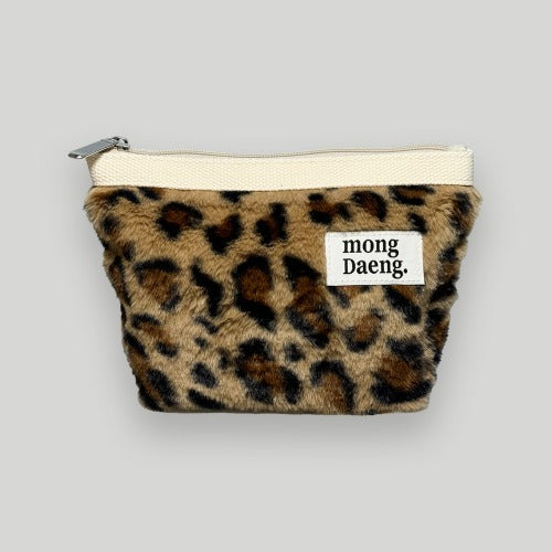 Basic Pouch (M size) Brown Fur leopard