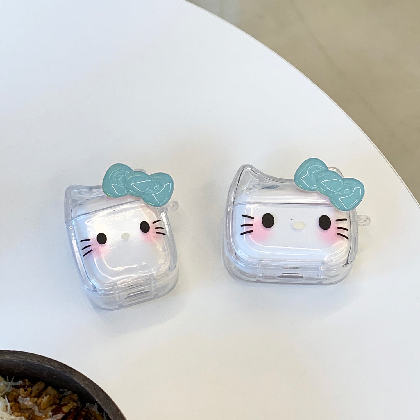 Cutie Kitty Airpods Case Blue Cutie Kitty Premium TPU Airpods Case-Blue