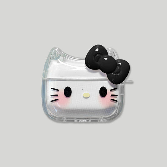 Cutie Kitty Airpods Case Black Cutie Kitty Premium TPU Airpods Case-black